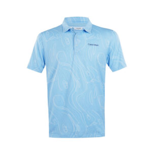 Marble Print Men's Polo (Blue Bell)