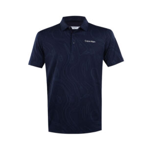 Marble Print Men's Polo (Navy)