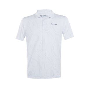 Marble Print Men's Polo (White)